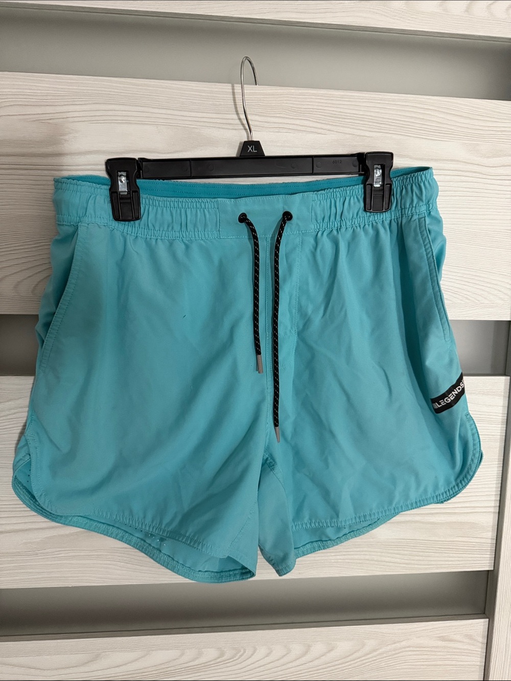 Legends Luka Shorts in Aqua Teal with Black Drawstring